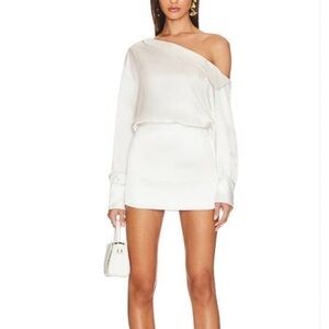 Retrofete Off-White Asymmetrical Mini Dress